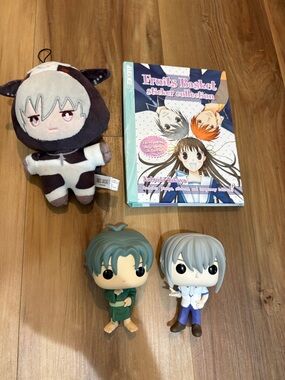 Fruits Basket Sticker Collection & Anime Plush + 2 Funko-style Figures